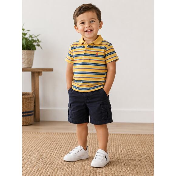 Polo by Ralph Lauren Other - Ralph Lauren Boys 2T Yellow Polo & Blue Cargo Outfit
